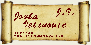 Jovka Velinović vizit kartica